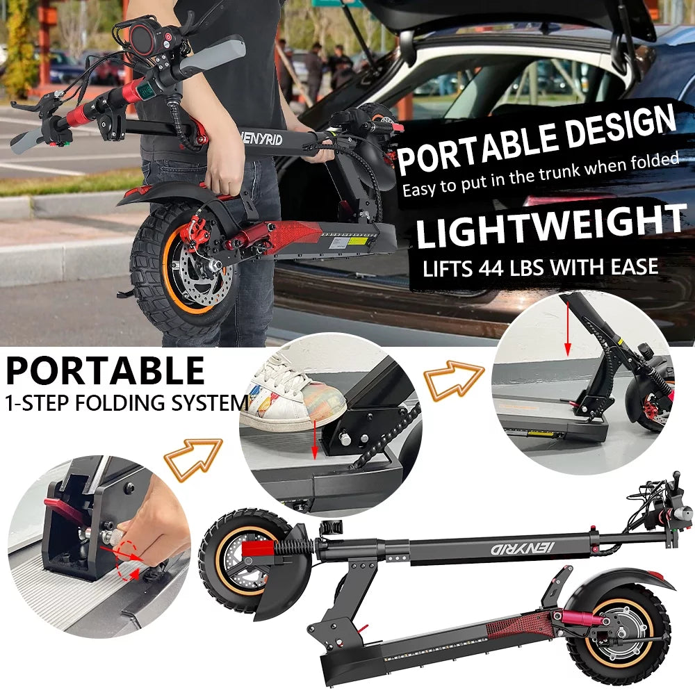 Electric Scooter with Seat, 10" Pneumatic Tires, 600W Motor J551