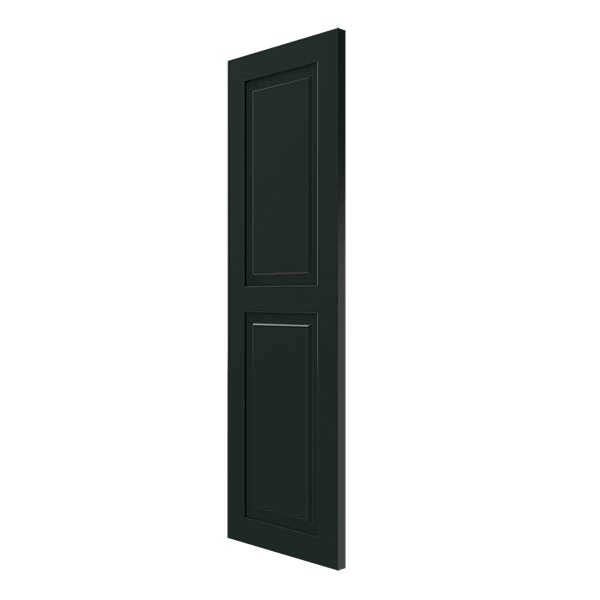 15x22W x 49x22H Exterior Composite Raised Panel Shutters, Black Forest Green V5136