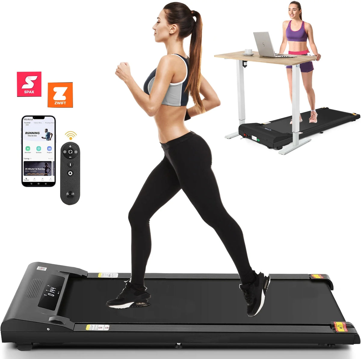 Walking Pad Treadmill 2.5HP Electric Running Machine with LED Display B50597