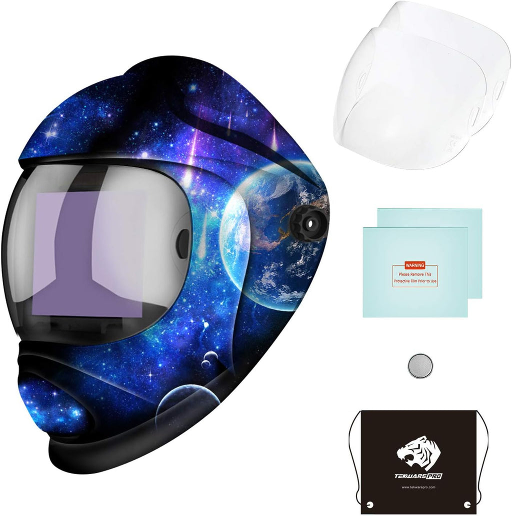 Auto Darkening Welding Helmet with Ultra Large Viewing Screen, 4 Arc Sensor, 1/1/1/2 Optical Clarity, Pack of 2 S16384
