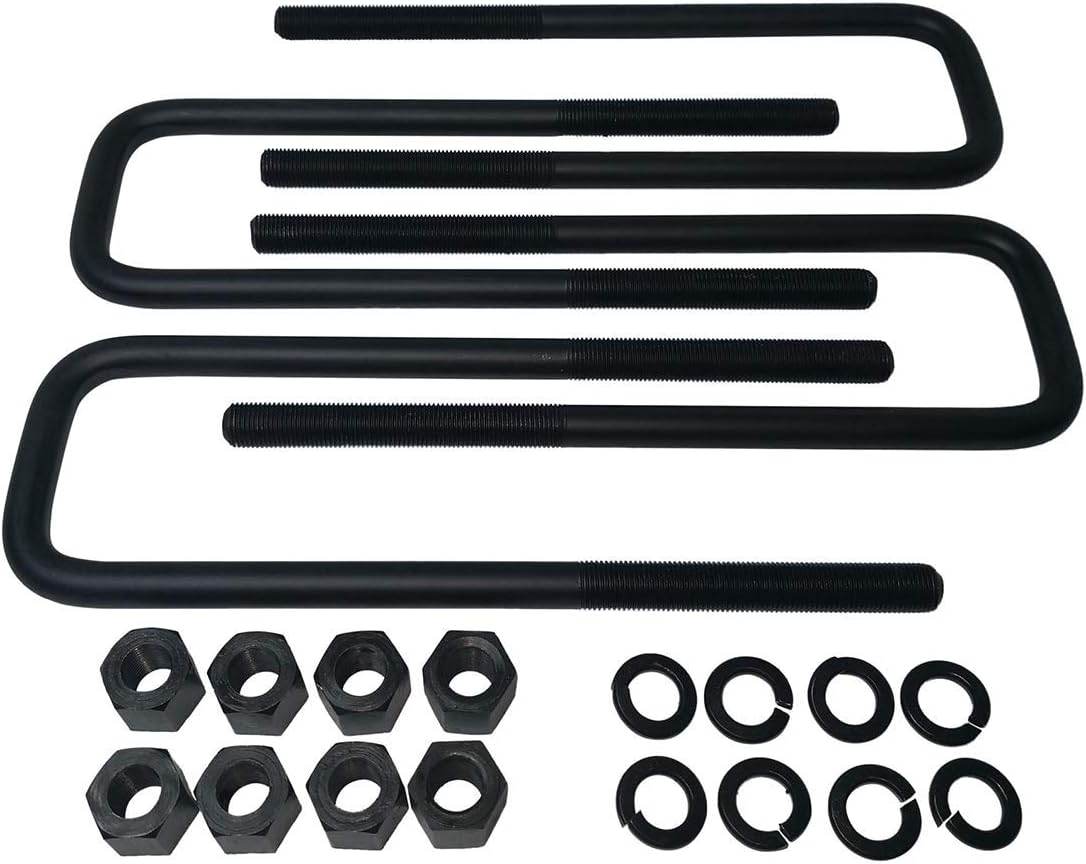 4 Rear Suspension Lift Steel Blocks with 14 Square Leaf Spring Axle U Bolts C765