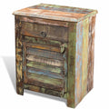 Reclaimed Wood Nightstand with Drawer and Door Cabinet O121