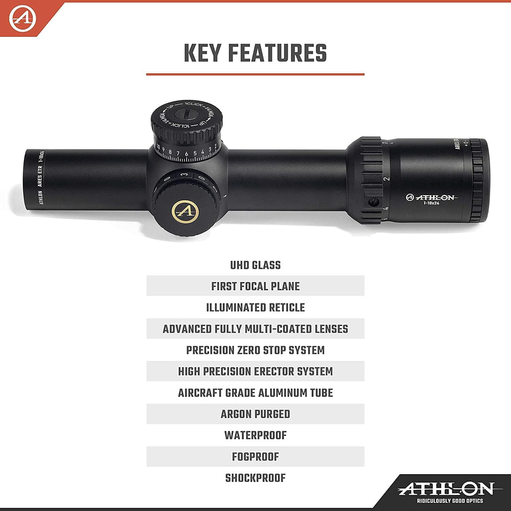 1-10x24 FFP IR MOA Riflescope with Lens Cleaning Pen B407