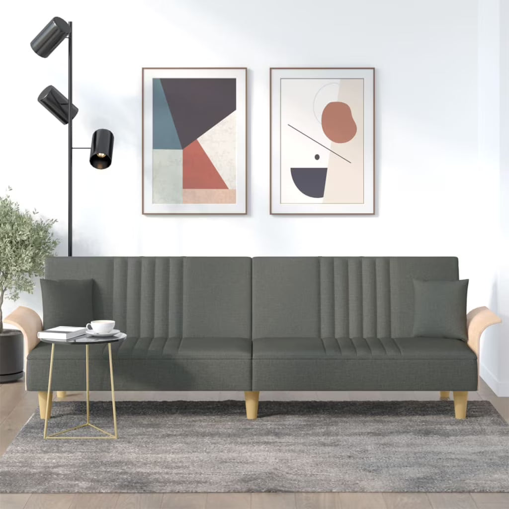 Dark Gray Fabric Sofa Bed with Armrests G6190