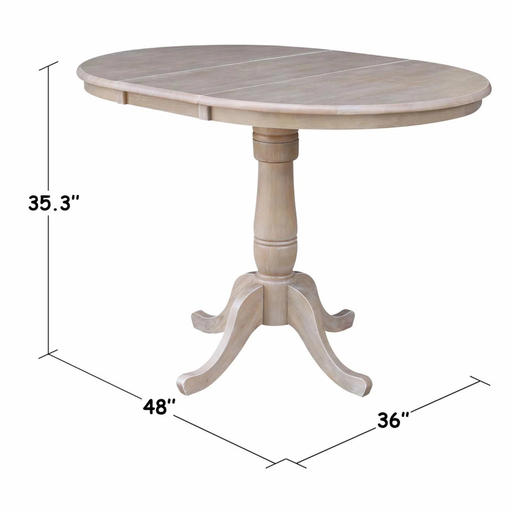 36" Round Top Pedestal Table with 12" Leaf R7355