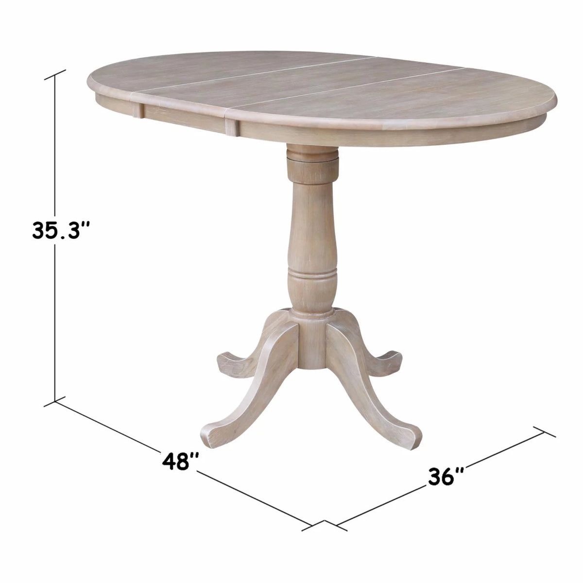 36" Round Top Pedestal Table with 12" Leaf R7355