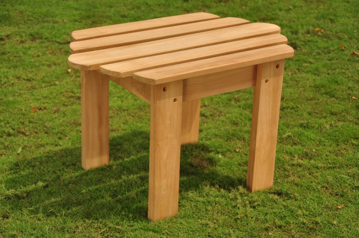 3 Pc Teak Dining Set with Side Table and 2 Stacking Arm Chairs T281