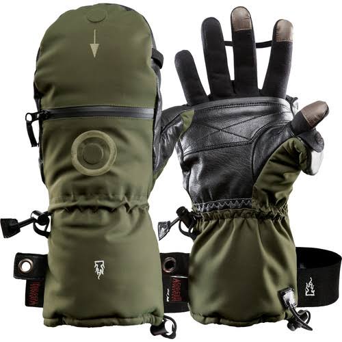 Heat 3 Smart Mittens/Gloves Size 8, Tarmac Green, Medium, with Inner Liners D577324
