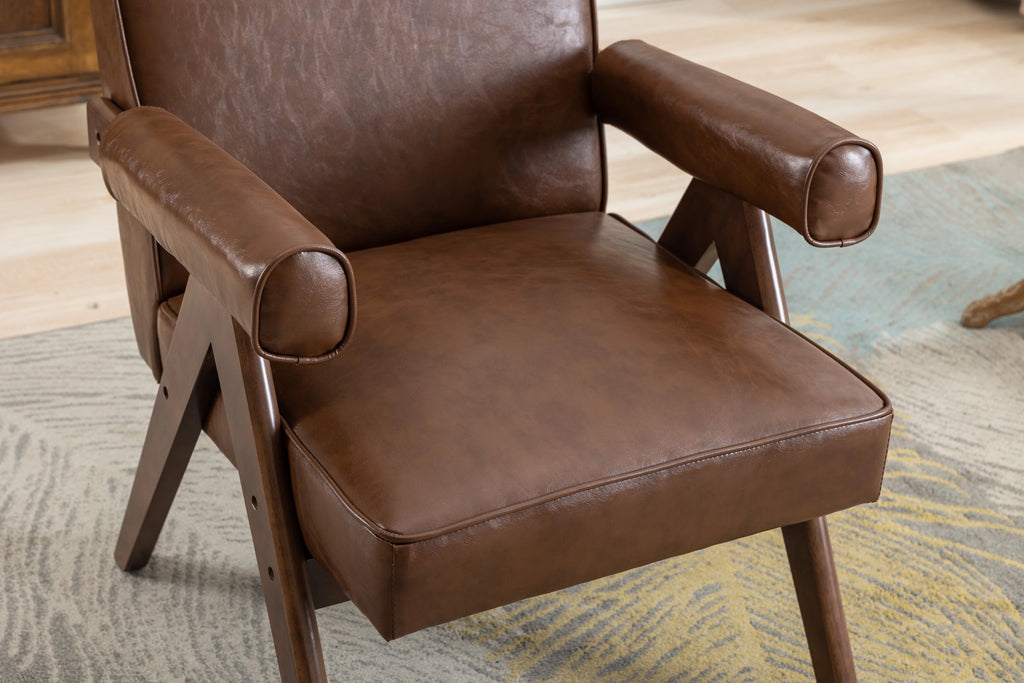 Leisure Chair with Solid Wood Armrest and Feet R520