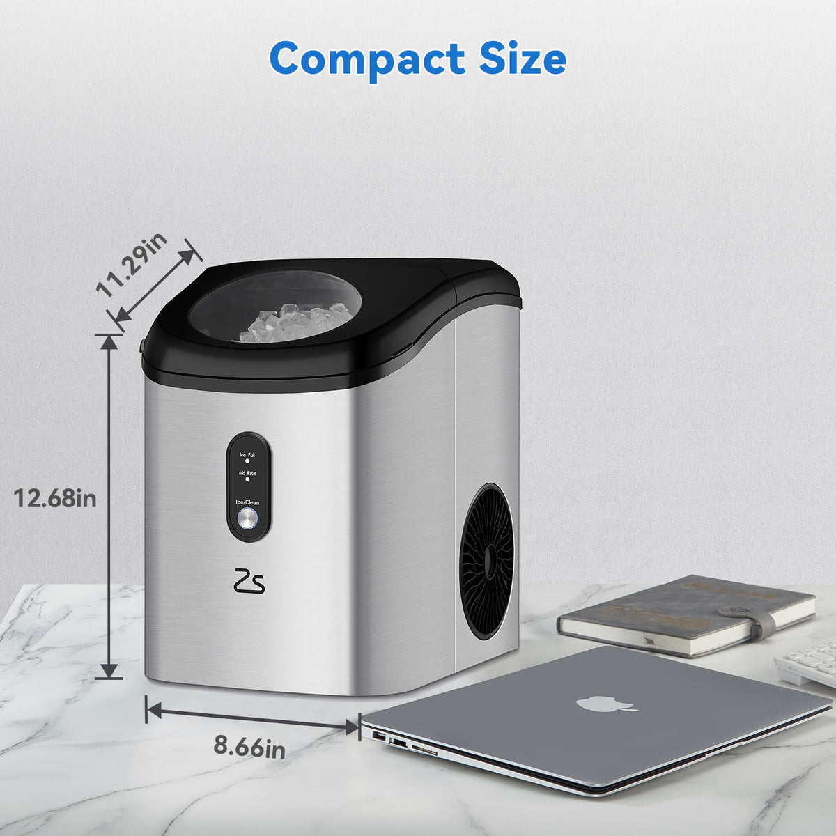 Portable Countertop Ice Maker with Ice Scoop and Basket X309