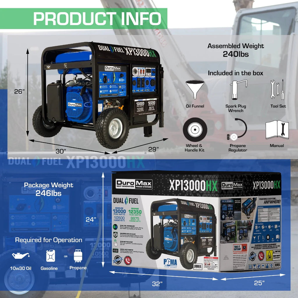 13,000 Watt Dual Fuel Portable Generator T323297