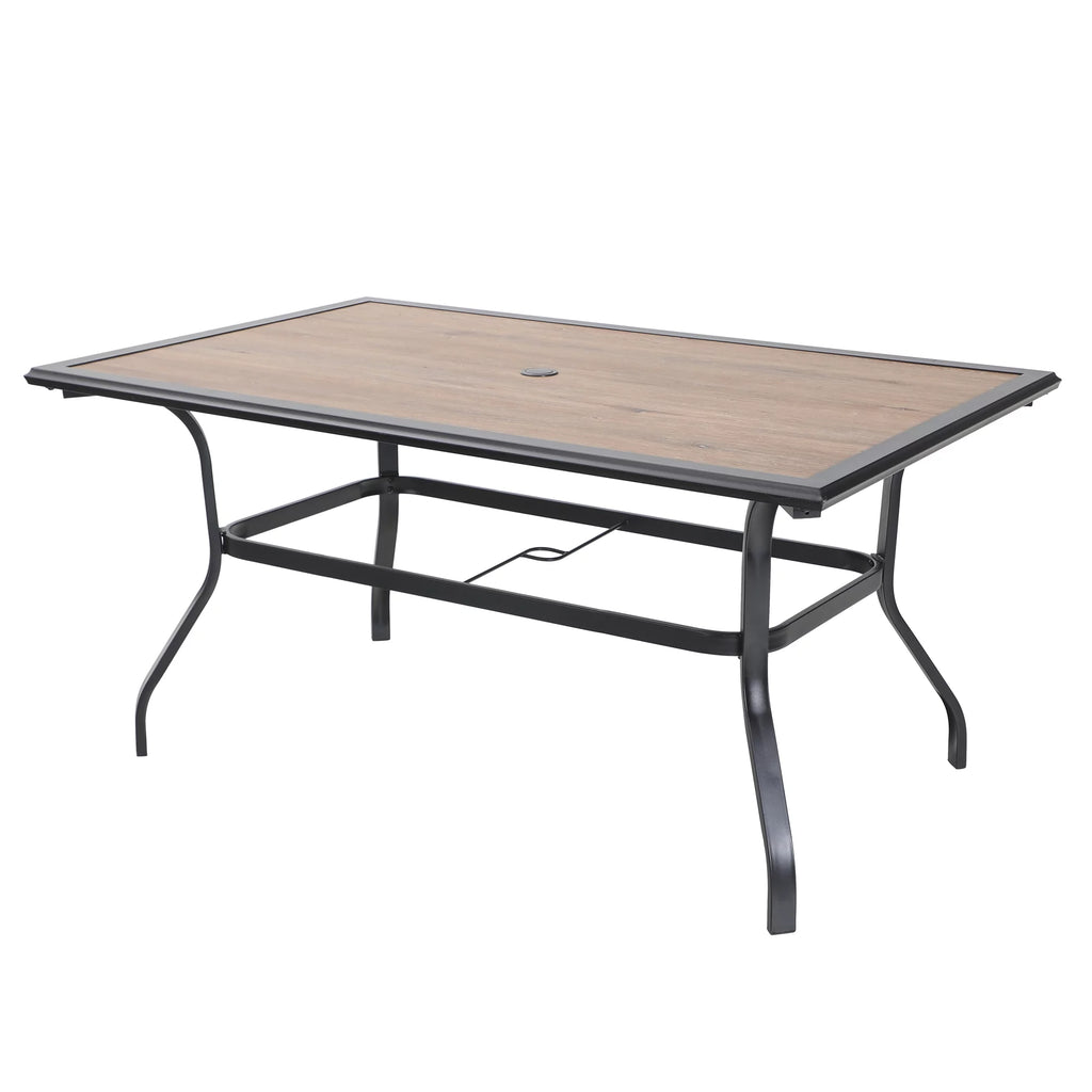 7 Pieces Outdoor Patio Dining Set with 6 Chairs & Steel Frame Table C81945