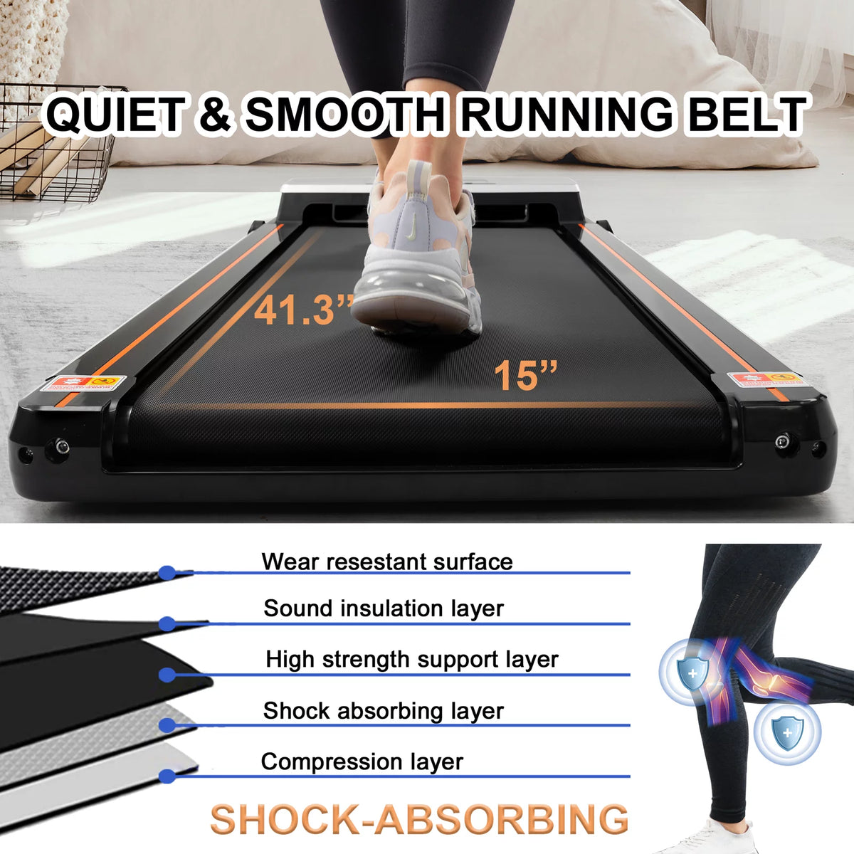 White Slim Under Desk Treadmill X856217