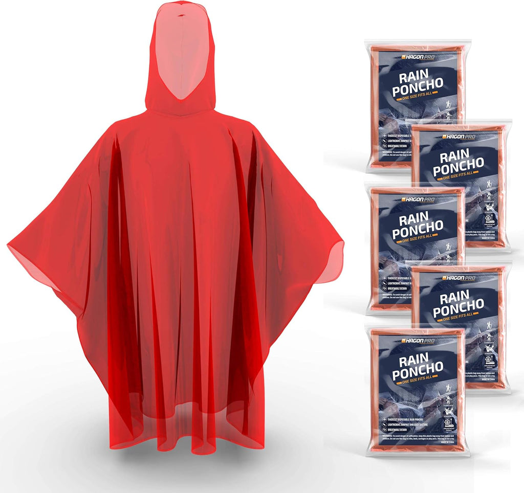 Disposable Rain Ponchos for Adults (5 Pack) I382