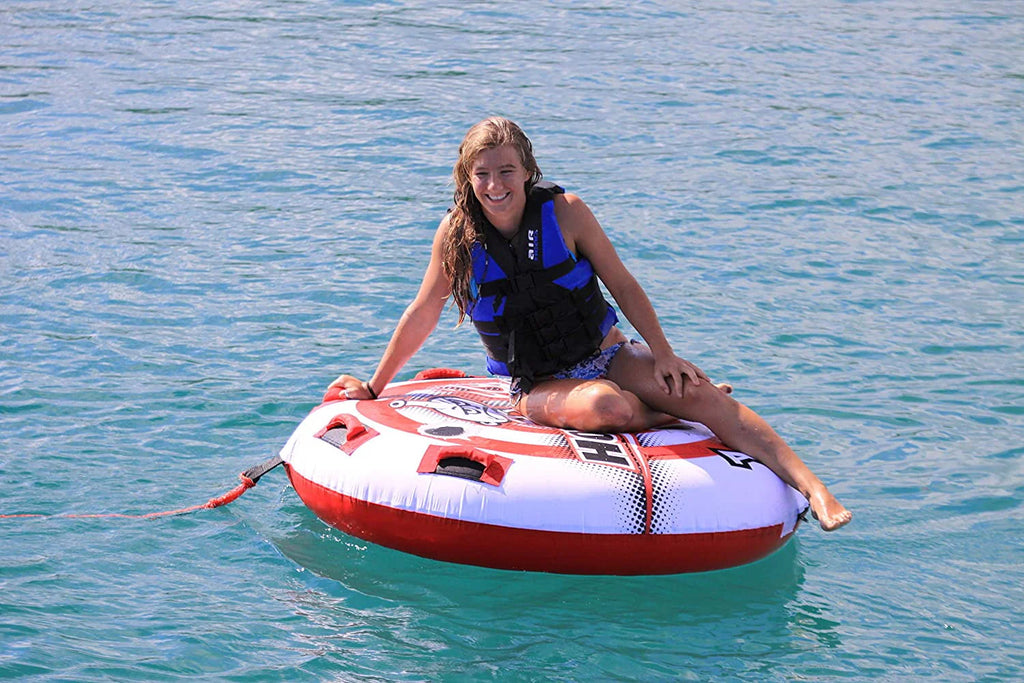 2 Inflatable Round Deck Single Rider Towable Tube J62244