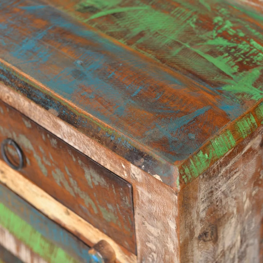 Reclaimed Wood Nightstand with Drawer and Door Cabinet O121
