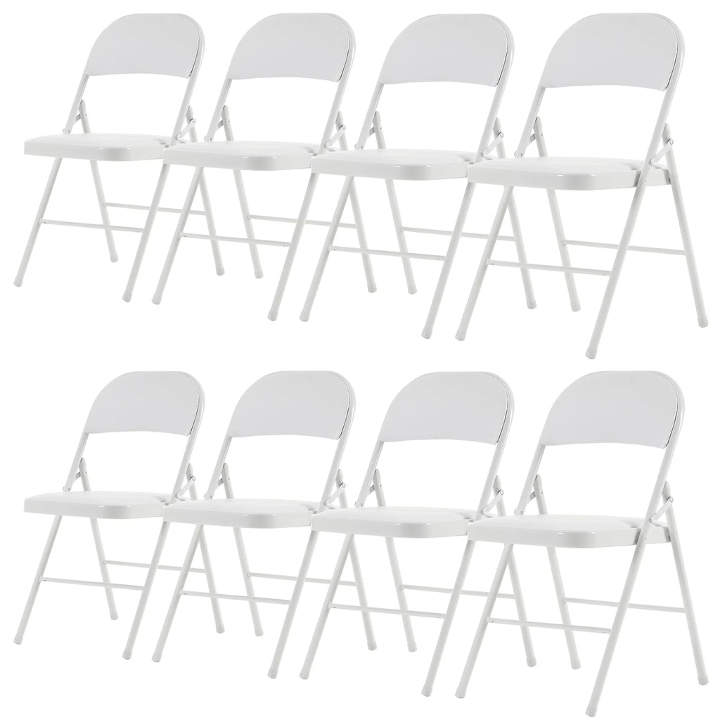 6 Pack Black Folding Chairs Cushioned Padded Seat Metal Frame Z4837