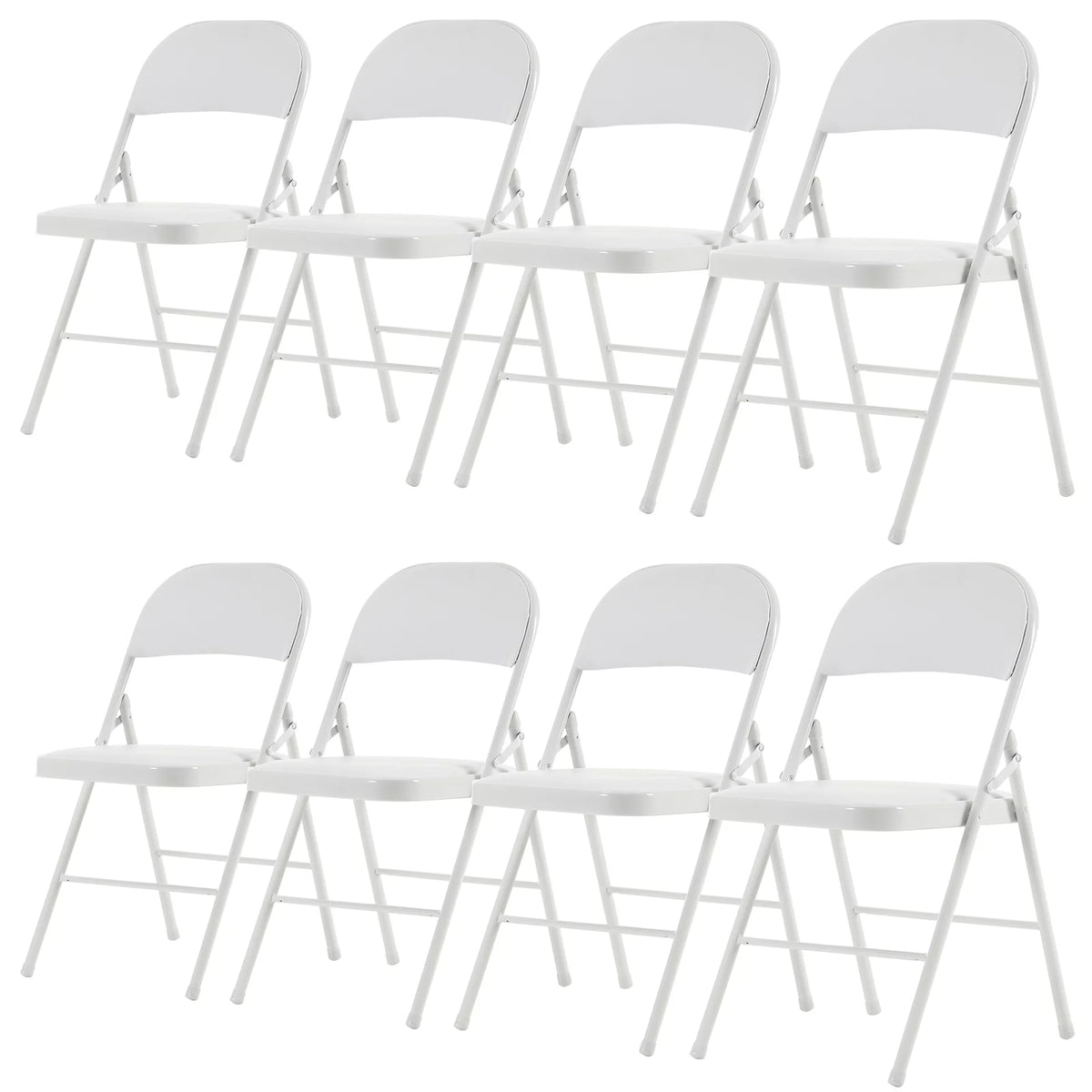 6 Pack Black Folding Chairs Cushioned Padded Seat Metal Frame Z4837