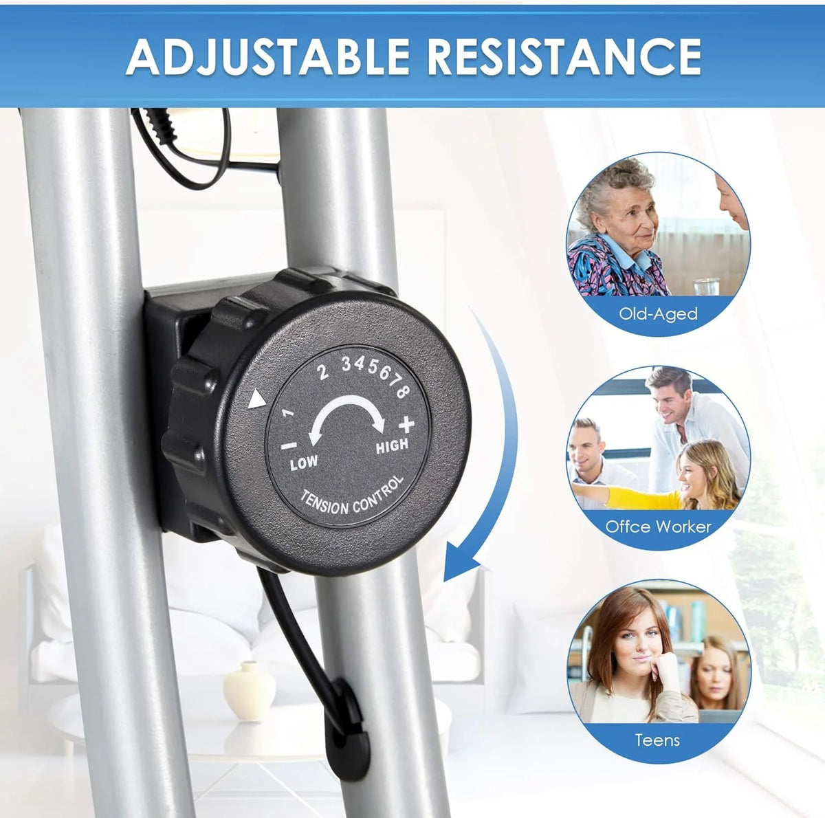 Folding Stationary Exercise Bike with LCD Monitor J674501