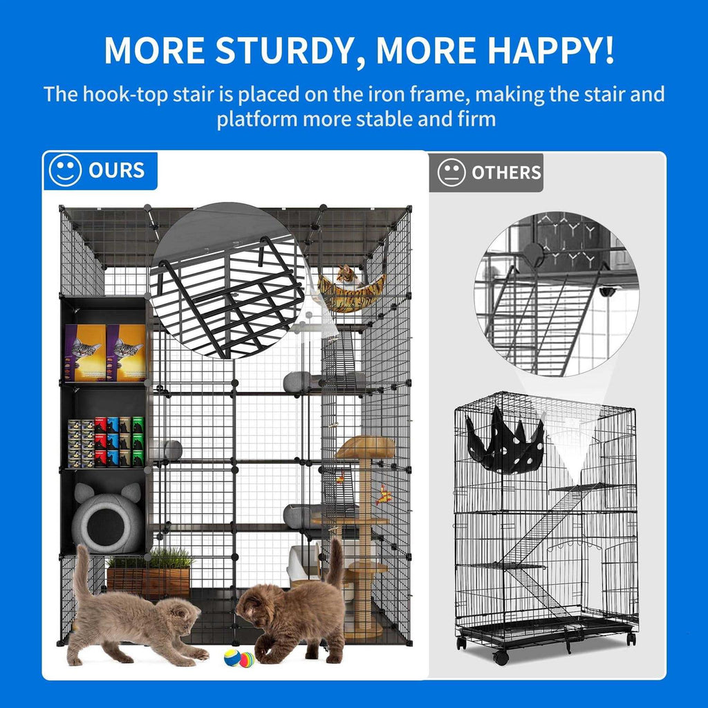 Large 5-Tier Cat Cage with Hammock P415111