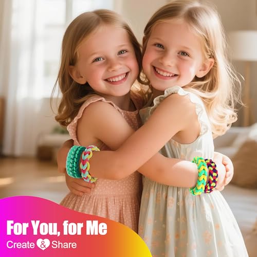 Bracelet Making Kit with 1000+ Elastic Cloth Rubber Bands P4926