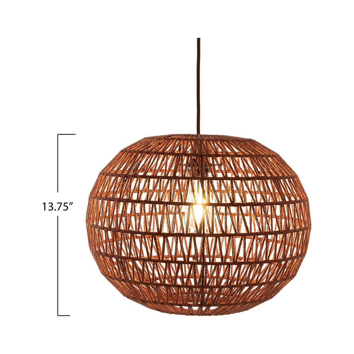 Woven Hemp Rope Pendant Light I199