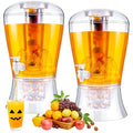 2 Pieces 6.8 L Acrylic Beverage Dispenser with Ice Core and Spigot O11829