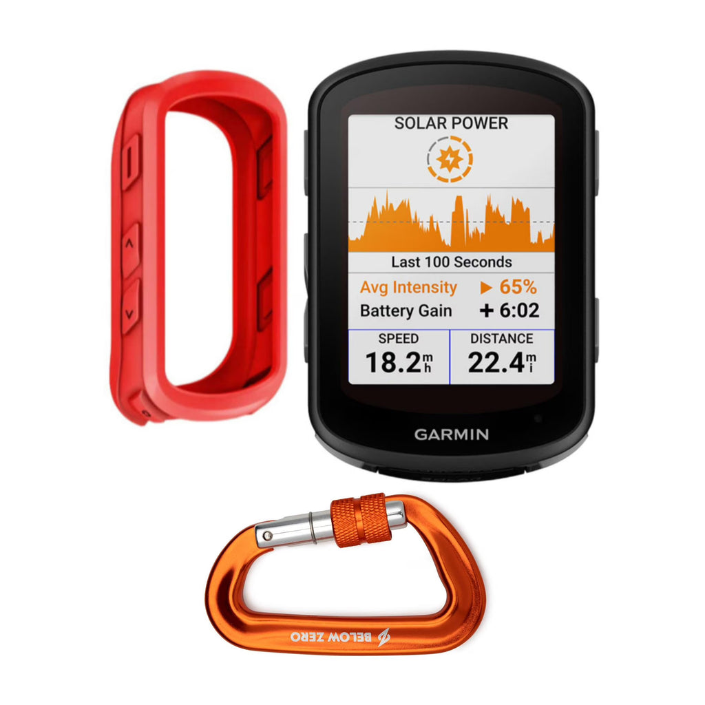 Garmin Edge 840 Solar GPS Cycling Computer Bundle with Case and Carabiner F74354