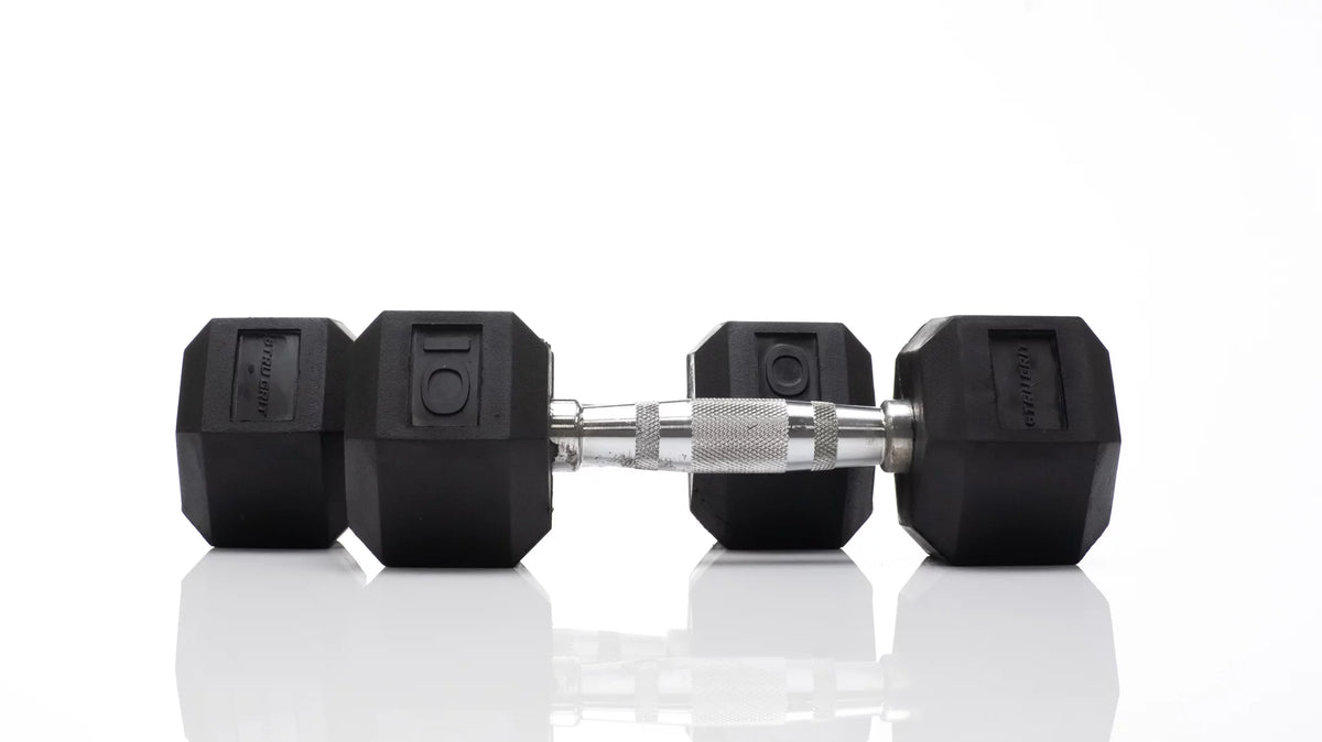10lb Black Rubber Hex Dumbbell Pair Y930520