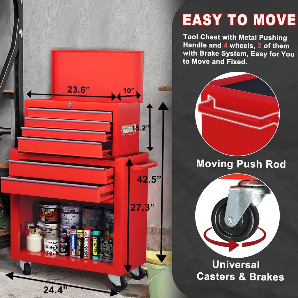 9 Drawer Rolling Tool Chest Black R93649