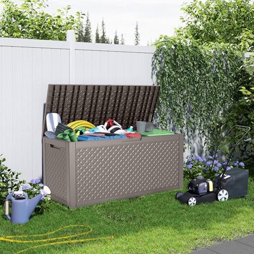 100 Gallon Black Resin Outdoor Storage Box C652198
