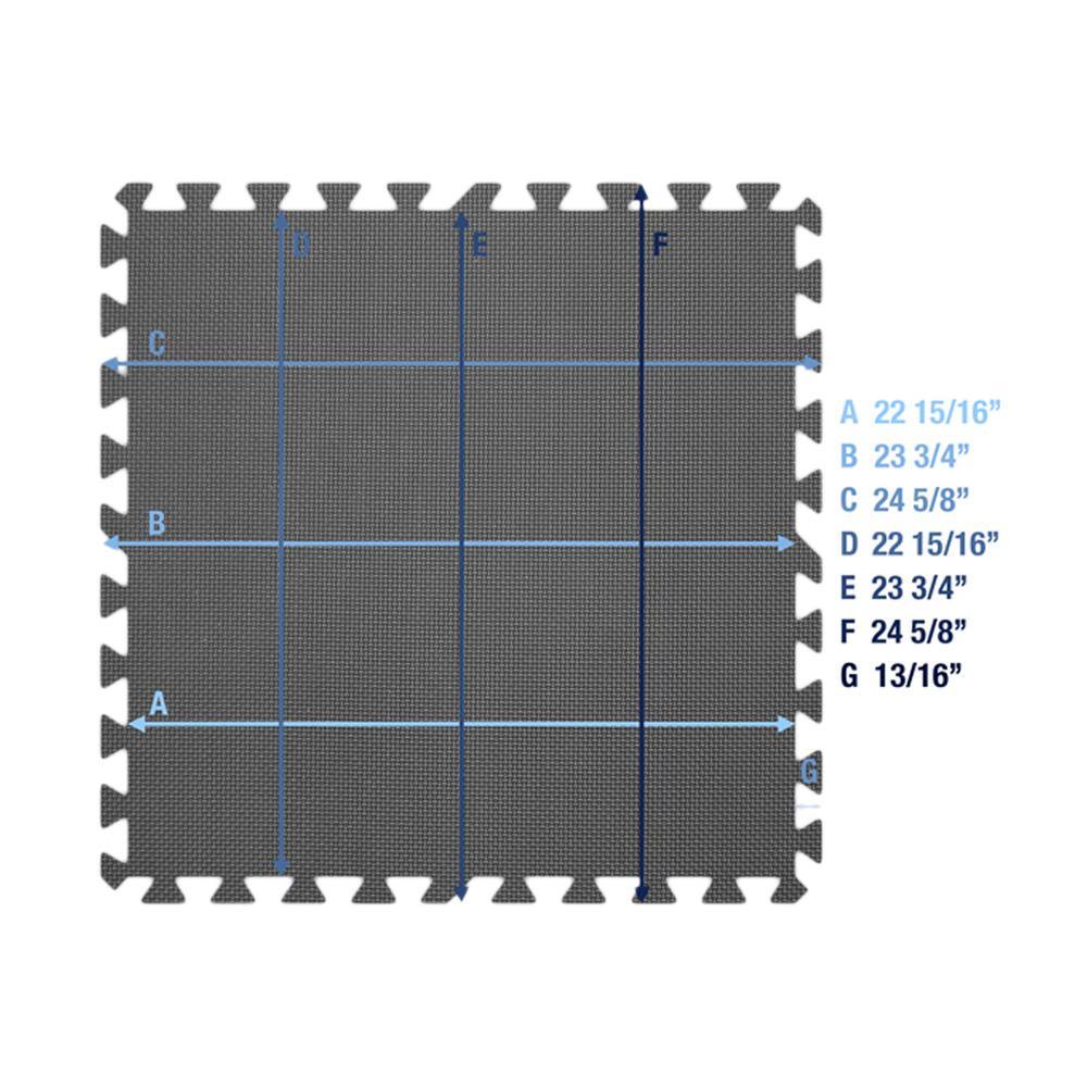 Grey Eva Foam Rubber Interlocking Floor Set W51607