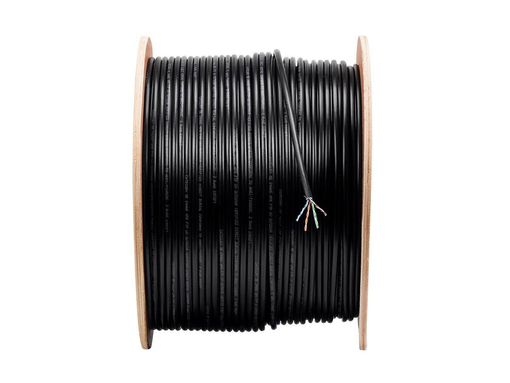 1000ft Cat5e Bulk Bare Copper STP 24AWG Outdoor Direct Burial Solid Cable C824083