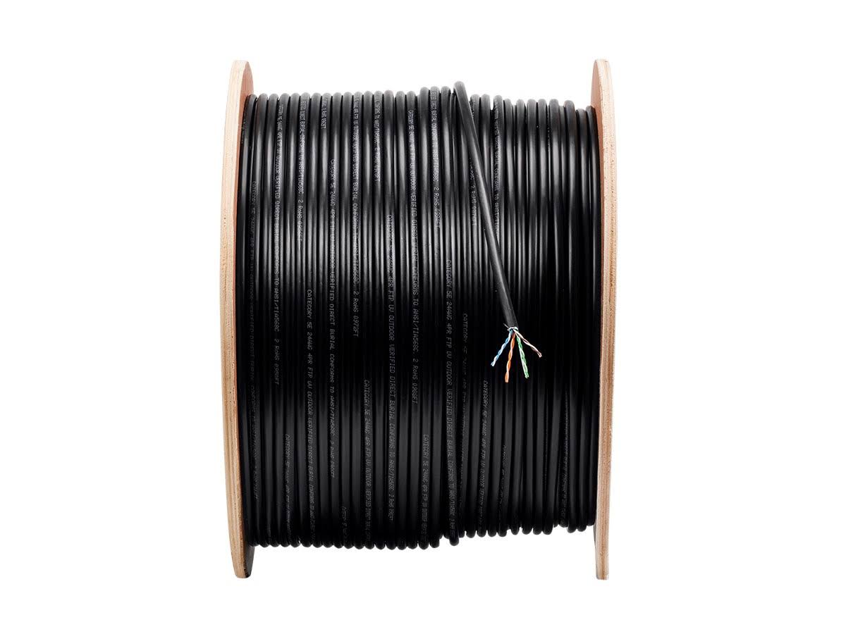 1000ft Cat5e Bulk Bare Copper STP 24AWG Outdoor Direct Burial Solid Cable C824083