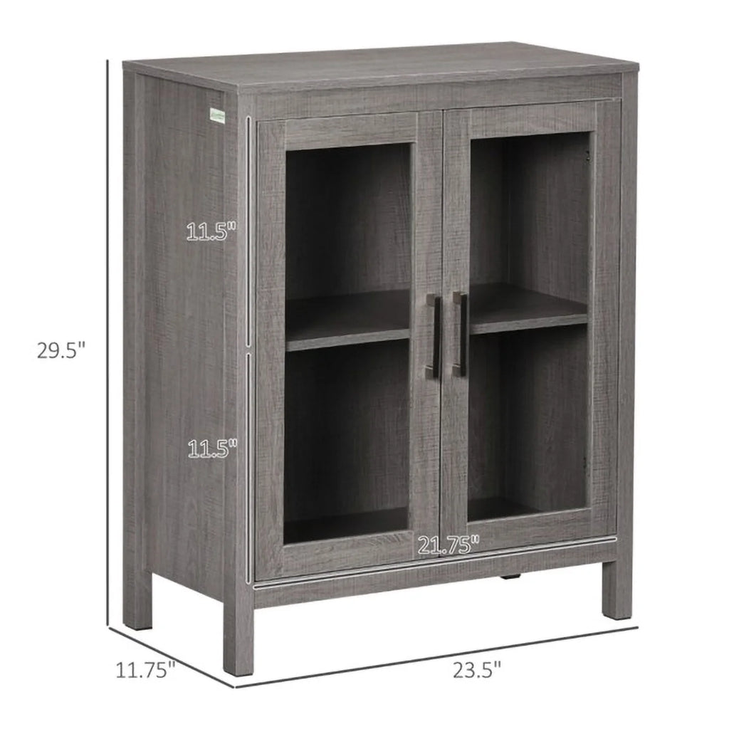 Gray Wooden Bathroom Floor Cabinet X948