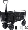 Black Heavy Duty Folding Utility Cart with Adjustable Handle Z61671
