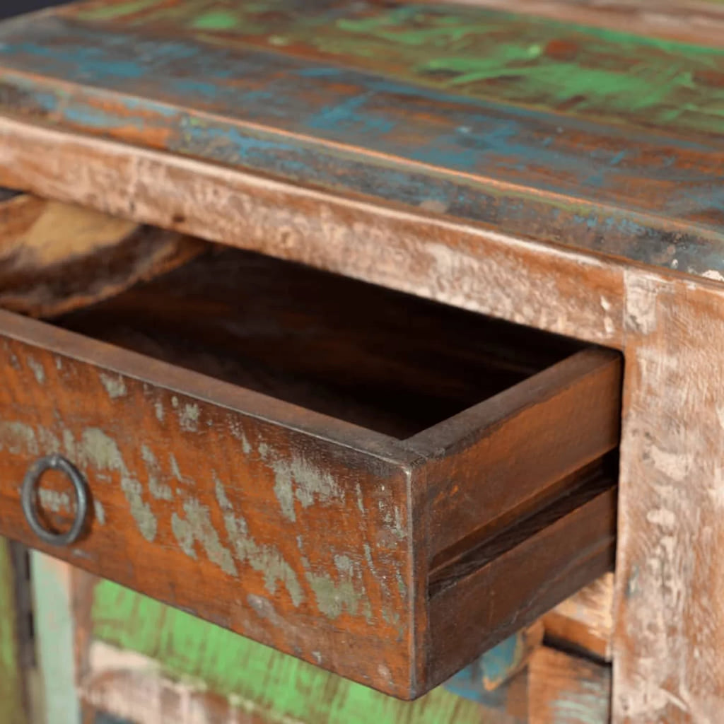 Reclaimed Wood Nightstand with Drawer and Door Cabinet O121