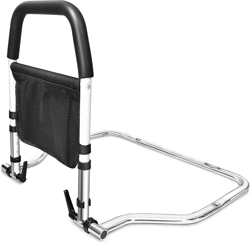 Bed Assist Rail with Fall Prevention Guard, Adjustable Height, Storage Pocket & Tablet Phone Holder, Pack of 2 B596965