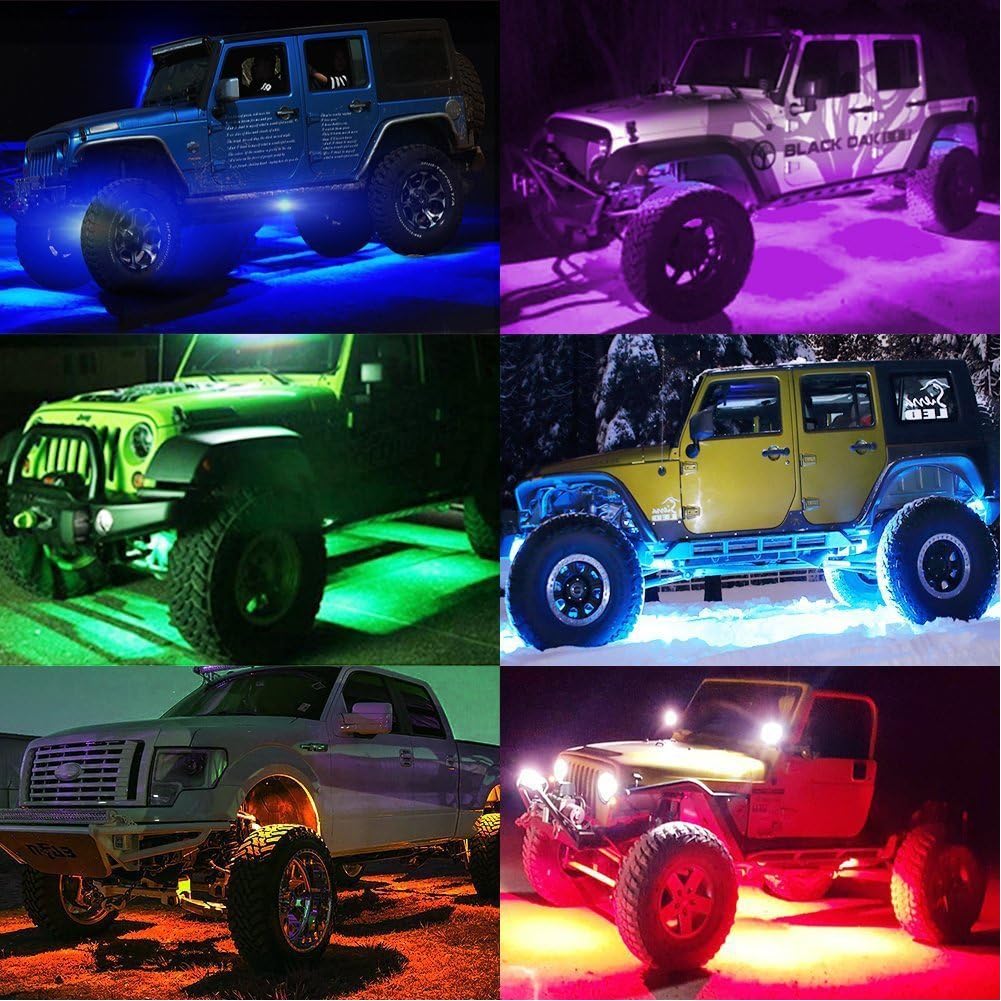 12 Pod RGB LED Rock Lights Kit with Bluetooth Control Waterproof N88156