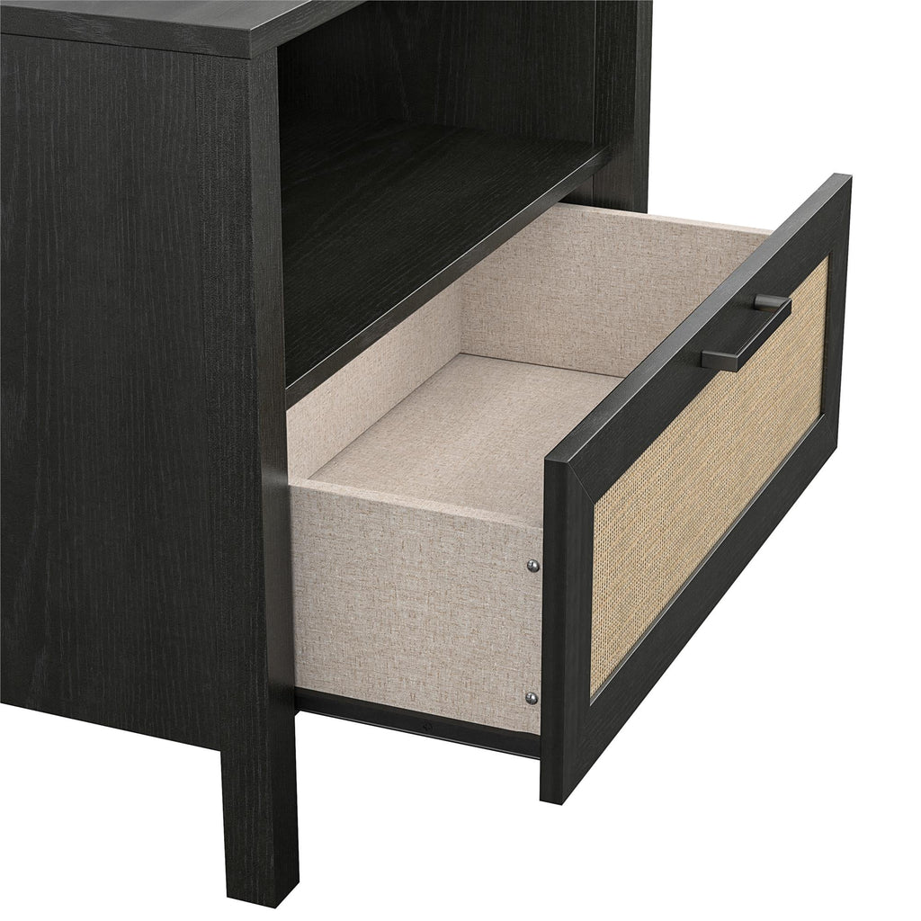 Black 1 Drawer Nightstand P4498
