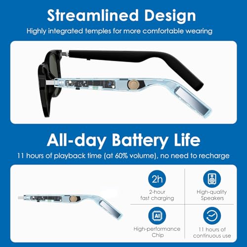 Bluetooth Sunglasses with Polarized Lens and Built-in Mic & Speakers H692
