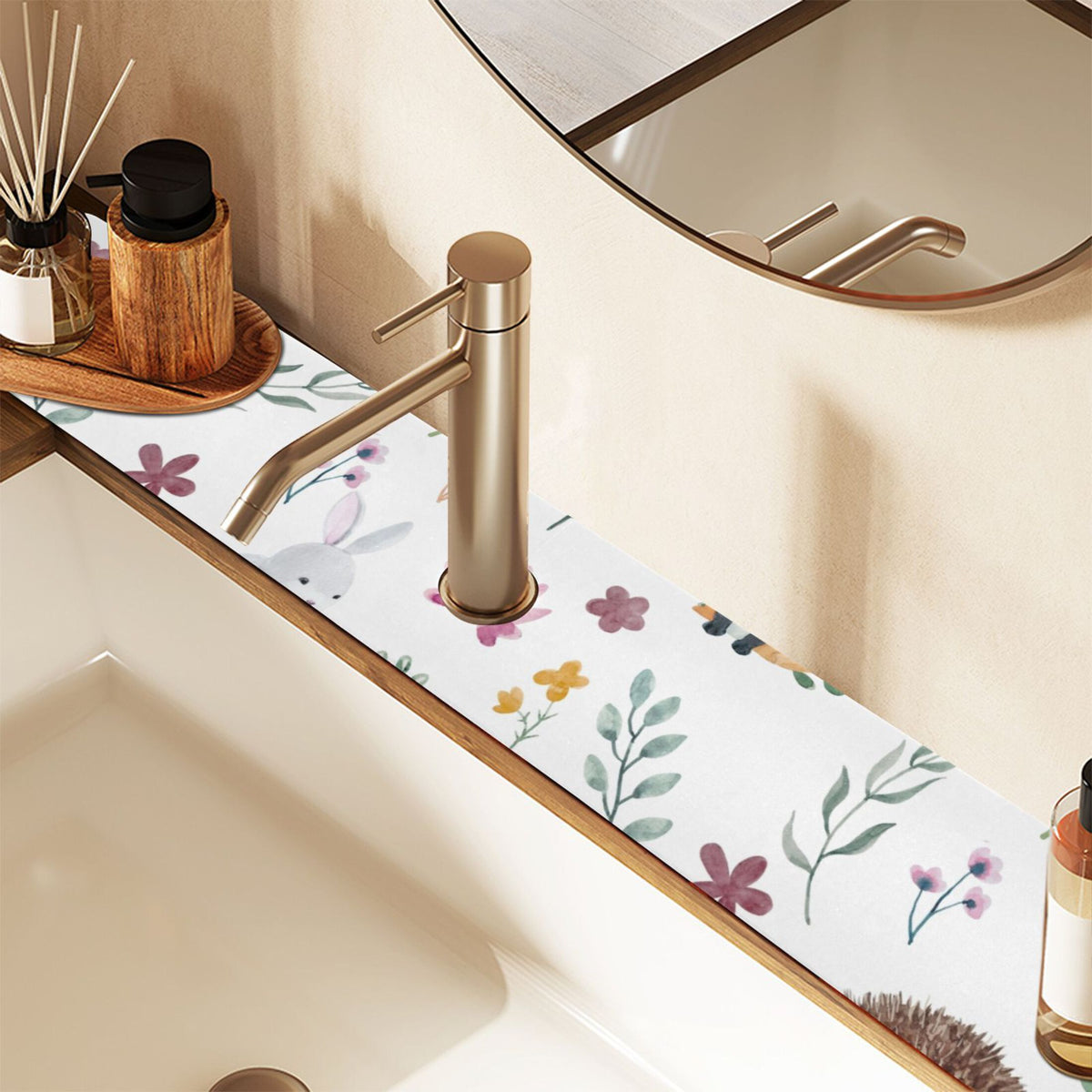 Sink Splash Guard Set with Drying Mat, 2 PCs, 30x5.4in Y1526