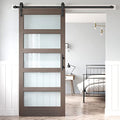 36x84 Inch Glass Sliding Barn Door with Hardware Kit W279282