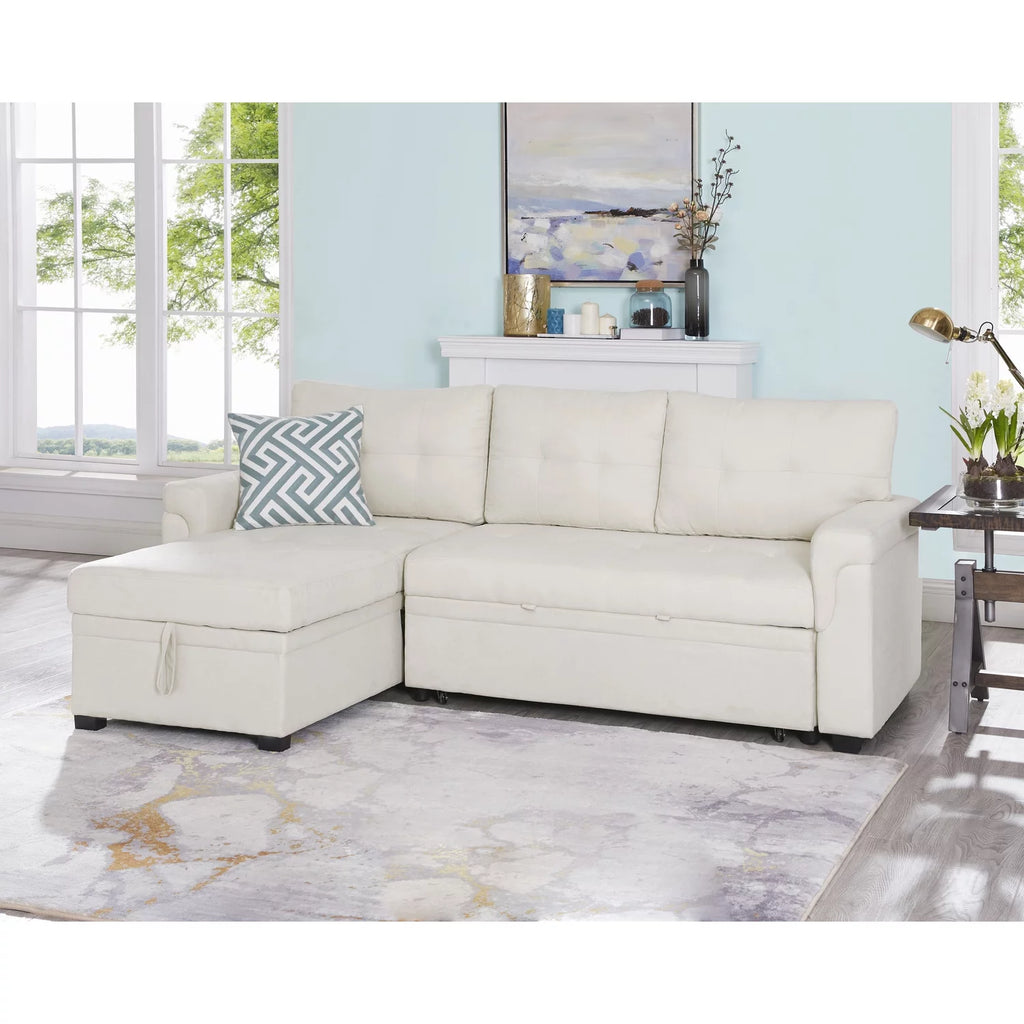 Reversible Sleeper Sectional Sofa with Storage Chaise N3692