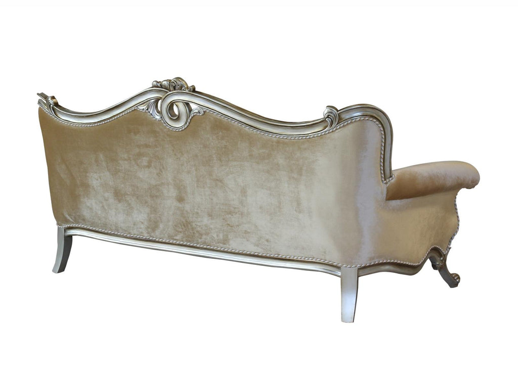 Antique Silver Wood Trim Sofa U5493
