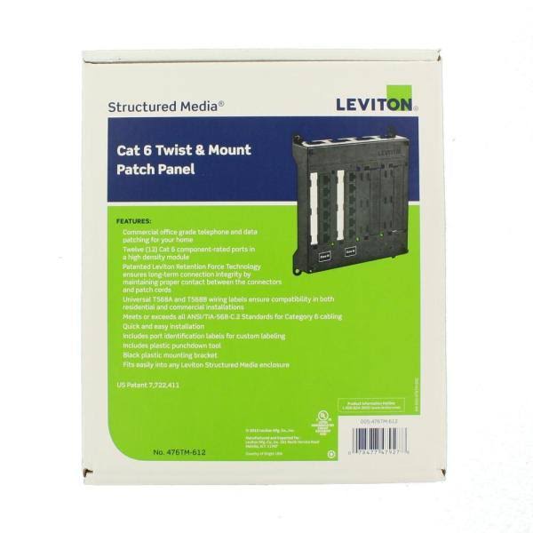Patch Panel - CAT 6 - RJ-45 X 12 - Black ABS plastic - 12 ports R429