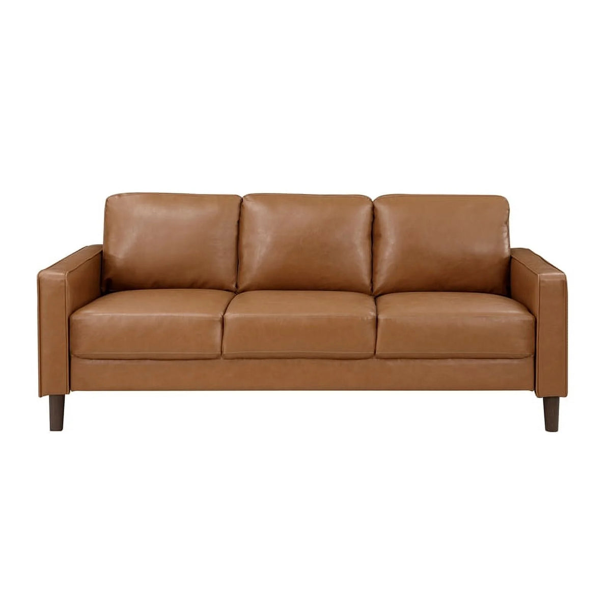 Brown Faux Leather 3 Seater Sofa H231