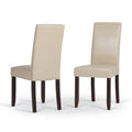 Faux Leather Parson Dining Chair, Satin Cream, Set of 2 K840