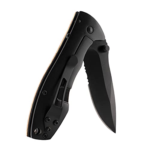 Personalized Engraved Oak Wood Pocket Knife B8955