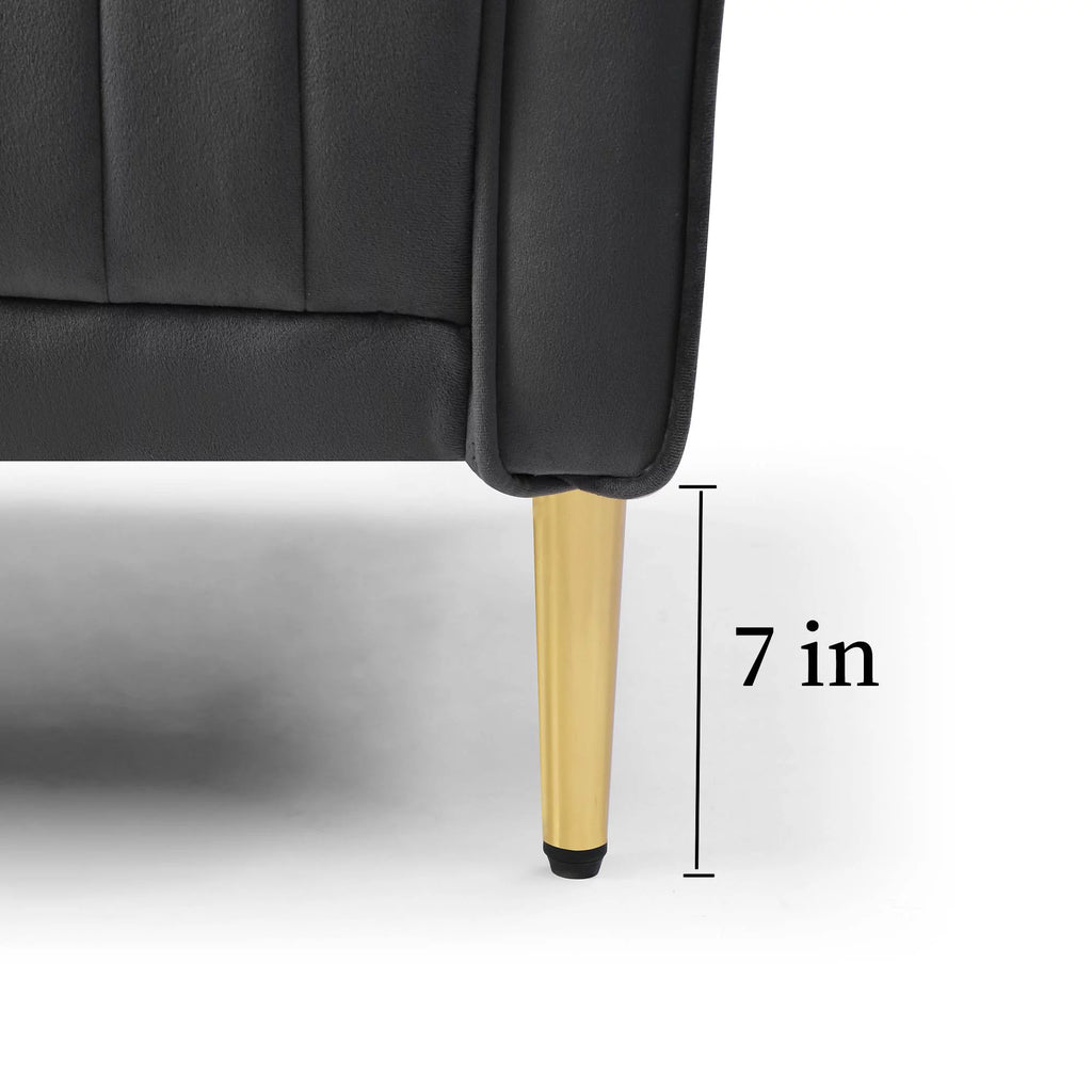 Black Velvet Loveseat R14771